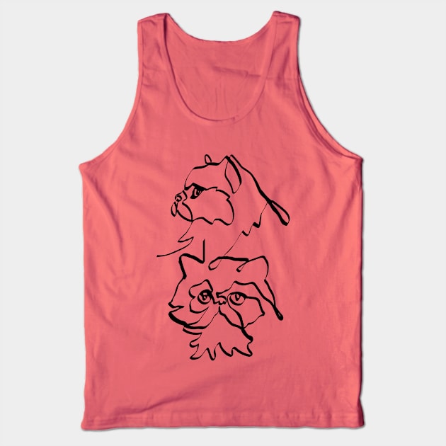 Abstract line Persian Cat Tank Top by huebucket